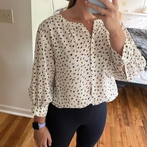 White button down blouse